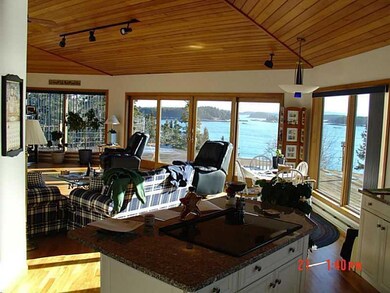An open floor plan flows from the...