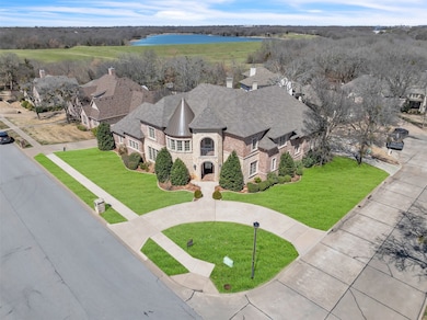 Aerial view of a nearby body of water