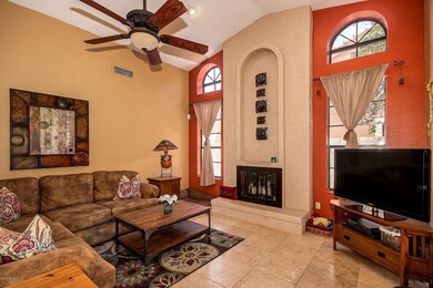 Family room and fireplace