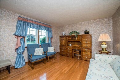 The dining room overlooks the front of the home.  