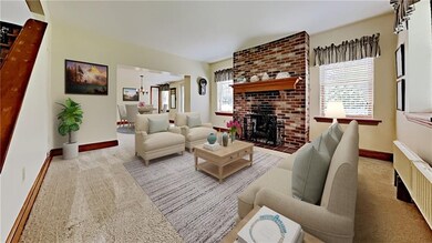 Virtually staged living room