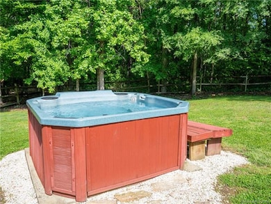 Outdoor hot tub spa and benches