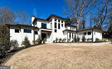 The exterior echoes its completed counterpart as s