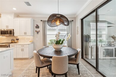 Dining room featuring light wood-style flooring, c