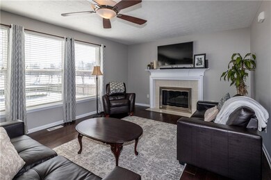 Living room, fireplace