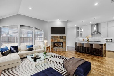 virtual staging of living room-kitchen