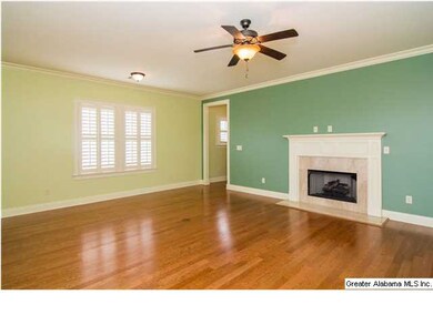 The living room also features a gas burning firepl