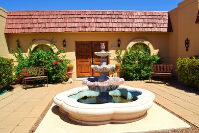 Front entry with beautiful fountain