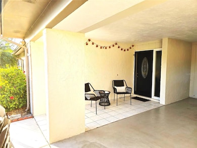 Patio area at the entrance to the unit