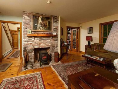 Living Room. The antique bricked...