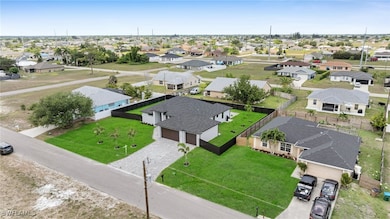 Aerial perspective of suburban area