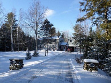 Front of home in winter.