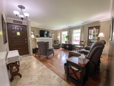 living room with gas fireplace