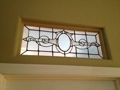 stained glass above door