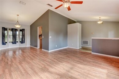 Living room looking into dining area