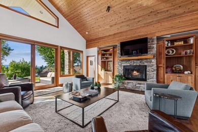 Gas, stone fireplace