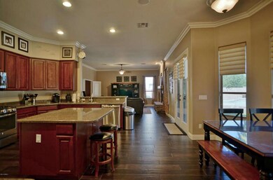 Kitchen View of Island and Bay Area