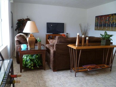 Light and bright tiled living room