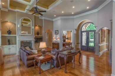 Trey and coffered ceilings accented with LED top l