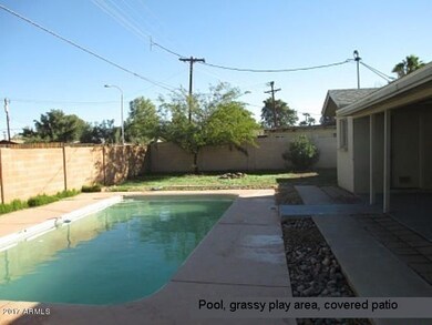 Pool and grassy play area