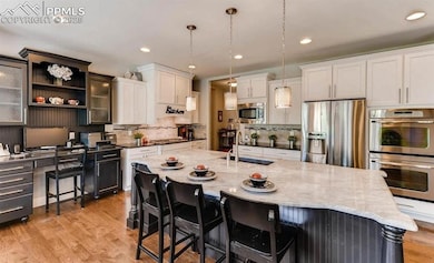 Spacious kitchen with beautiful color pallet