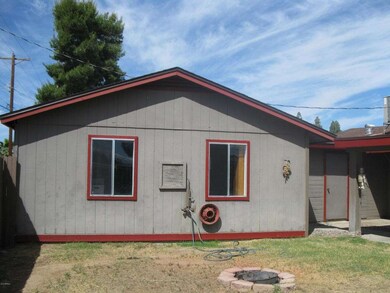Side view of garage from backyard