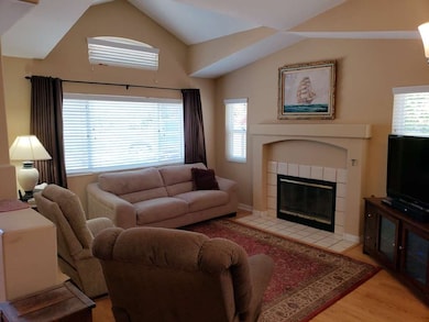 Vaulted ceiling makes a spacious living room