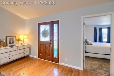 Foyer entrance featuring light wood-style floors and plenty of natural light