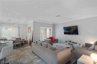 Living room with crown molding