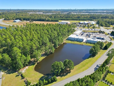 Drone / aerial view of a large body of water