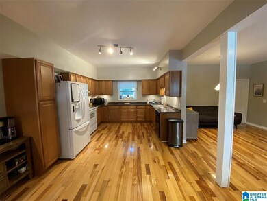 Walks into front door into kitchen.