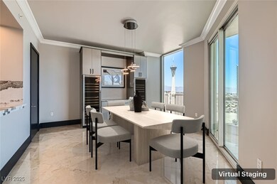 Dining room with 2 Allavino wine coolers, molding,