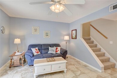 Sandy toes welcome here! Tiled floors are so easy