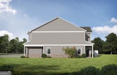 Side view showing front and back patios