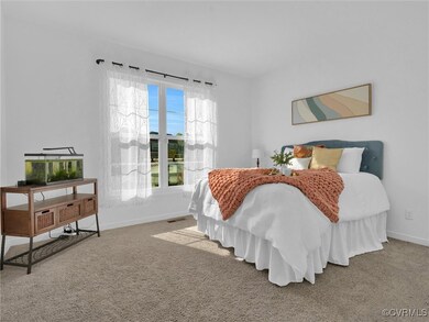 Bedroom with carpet