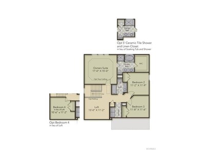 Second Floor Layout - home has the opt Bedroom 4 a