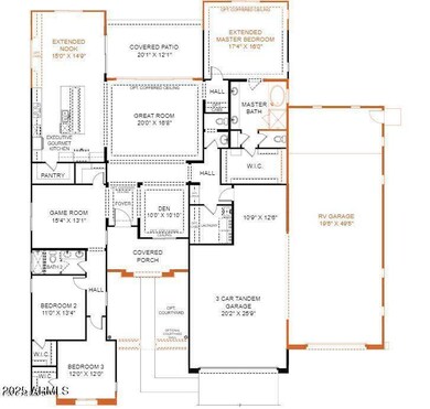 Tucker Floor plan with 49.5' rv garage