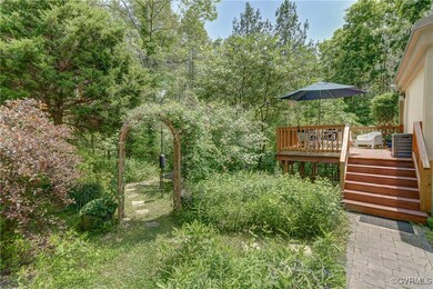Pond and deck off of kitchen