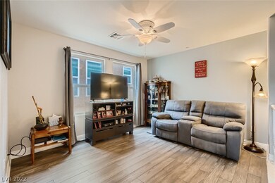 A well appointed loft with hardwood style floors,