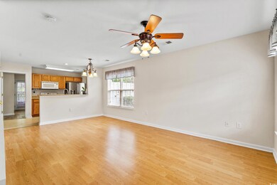 Unfurnished living room with light hardwood / wood