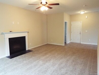 Spacious living room with fireplace