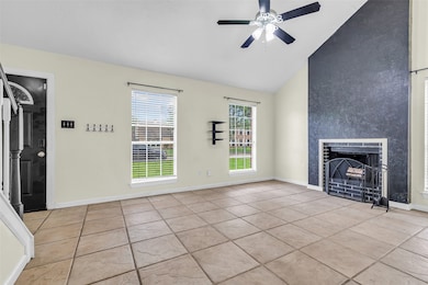 It faces the front yard and features a fireplace,