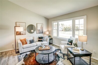 Living room featuring light wood-type flooring and