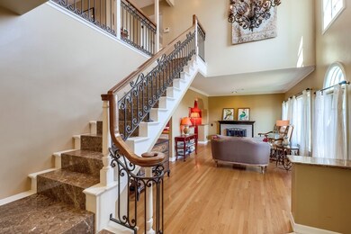 The home has oak wood floors throughout.