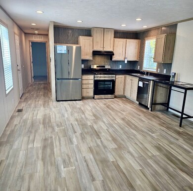 Looking at open kitchen