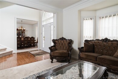 View of front door from family room
