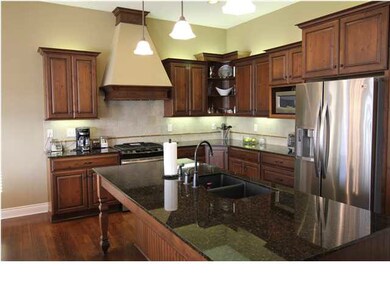 gorgeous granite counter tops and island/eating ba