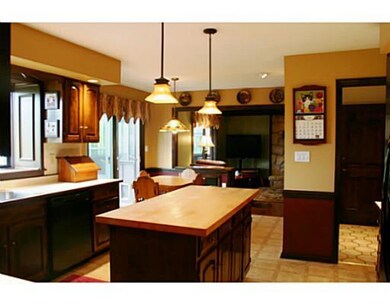 Kitchen. Huge Butcher Block Island and Double Door