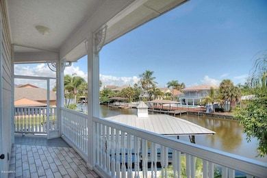 Balcony overlooks the water