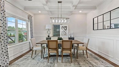 Dining room featuring dark hardwood / wood-style f